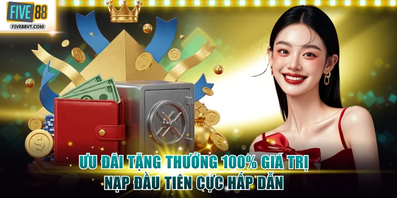 Ưu đãi tặng thưởng 100% giá trị nạp đầu tiên cực hấp dẫn